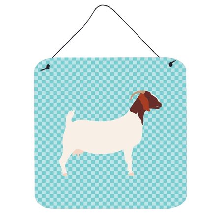 MICASA Boer Goat Blue Check Wall or Door Hanging Prints, 6 x 6 in. MI231353